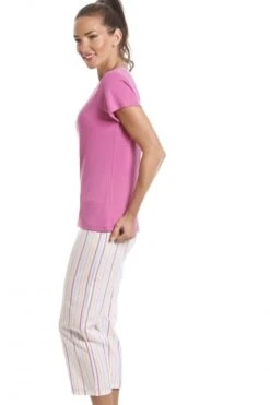 Camille 100% Cotton Duck Motif Pink Cropped Pyjama Set -Camille Sales Store camille 100 cotton duck motif pink cropped pyjama set p3019 19061 medium