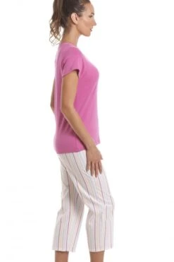 Camille 100% Cotton Duck Motif Pink Cropped Pyjama Set -Camille Sales Store camille 100 cotton duck motif pink cropped pyjama set p3019 19063 medium
