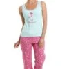 Camille 100% Cotton Pink & Aqua Blue Poodle Cropped Pyjama Set -Camille Sales Store camille 100 cotton pink aqua blue poodle cropped pyjama set p3013 19039 medium