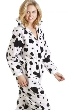 Camille Black And White Dalmatian Print Hooded Onesie -Camille Sales Store camille black and white dalmatian print hooded onesie p1817 11440 medium