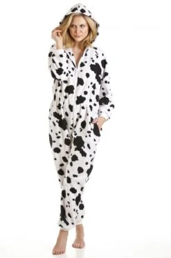 Camille Black And White Dalmatian Print Hooded Onesie -Camille Sales Store camille black and white dalmatian print hooded onesie p1817 11441 medium