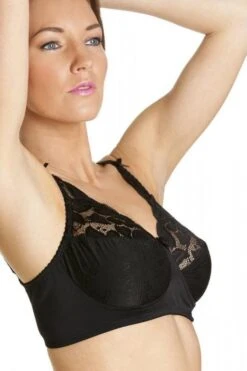 Camille Black Floral Lace Non Wired Jacquard Bra -Camille Sales Store camille black floral lace non wired jacquard bra p276 397 medium