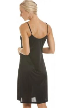 Camille Black Knee Length Full Slip Chemise -Camille Sales Store camille black knee length full slip chemise p458 1803 medium