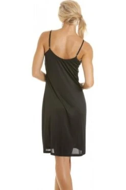 Camille Black Knee Length Full Slip Chemise -Camille Sales Store camille black knee length full slip chemise p458 1804 medium