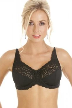 Camille Black Lace Non Padded Underwired Bra