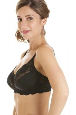 Camille Black Lingerie Womens Full Cup Underwired Lace Bra -Camille Sales Store camille black lingerie womens full cup underwired lace bra p362 1736 medium