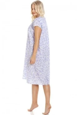 Camille Blue Floral White Short Sleeve Nightdress -Camille Sales Store camille blue floral white short sleeve nightdress p3575 40929 medium