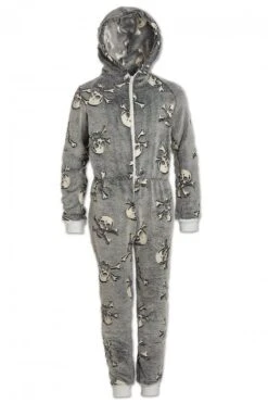 Camille Camille Child Glow In The Dark Onesies Grey Skull