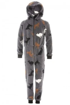 Camille Camille Childrens Grey Cat Print Onesies