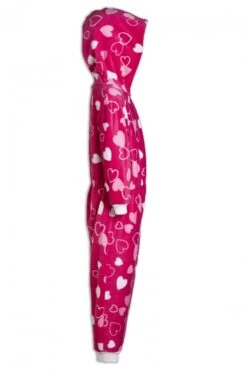Camille Childrens Pink Heart Print Fleece Hooded All In One Onesie -Camille Sales Store camille childrens pink heart print fleece hooded all in one onesie p2377 9967 medium