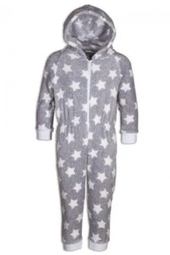 Camille Childrens Supersoft Grey Star All In One Onesie
