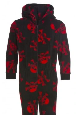 Camille Childrens Unisex Black And Red Skull Print All In One Pyjama Onesie -Camille Sales Store camille childrens unisex black and red skull print all in one pyjama onesie p3070 20829 medium