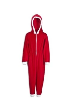 Camille Childrens Unisex Festive Santa Red All In One Pyjama Onesie