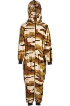 Camille Childrens Unisex Sand Camouflage Print All In One Pyjama Onesie