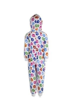 Camille Childrens Unisex White Multi Colour Paw Print All In One Pyjama Onesie -Camille Sales Store camille childrens unisex white multi colour paw print all in one pyjama onesie p1848 12351 medium
