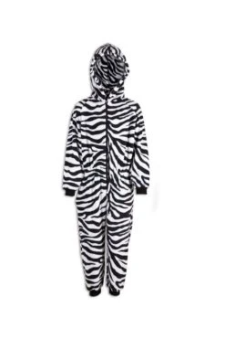 Camille Childrens Unisex Zebra Print All In One Pyjama Onesie
