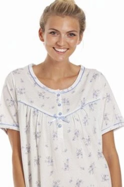 Camille Classic Blue Floral Dot Print Jersey Nightdress -Camille Sales Store camille classic blue floral dot print jersey nightdress p3867 65253 medium