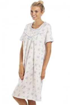 Camille Classic Blue Floral Dot Print Jersey Nightdress -Camille Sales Store camille classic blue floral dot print jersey nightdress p3867 65254 medium