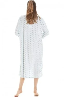Camille Classic Long Sleeve Aqua Polka Dot Soft Fleece Nightdress -Camille Sales Store camille classic long sleeve aqua polka dot soft fleece nightdress p3618 43041 medium