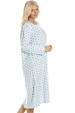 Camille Classic Long Sleeve Blue Polka Dot Soft Fleece Nightdress 11 Camille Classic Long Sleeve Blue Polka Dot Soft Fleece Nightdress -Camille Sales Store camille classic long sleeve blue polka dot soft fleece nightdress p3843 55591 medium