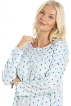 Camille Classic Long Sleeve Blue Polka Dot Soft Fleece Nightdress 12 Camille Classic Long Sleeve Blue Polka Dot Soft Fleece Nightdress -Camille Sales Store camille classic long sleeve blue polka dot soft fleece nightdress p3843 55595 medium