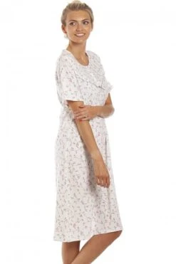 Camille Classic Pink Floral Print Jersey Cotton Nightdress -Camille Sales Store camille classic pink floral print jersey cotton nightdress p3860 59274 medium