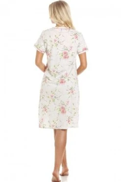 Camille Classic Short Sleeved Pink & Grey Floral Nightdress -Camille Sales Store camille classic short sleeved pink grey floral nightdress p3590 41427 medium