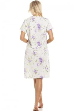 Camille Classic Short Sleeved Purple & Grey Floral Nightdress -Camille Sales Store camille classic short sleeved purple grey floral nightdress p3589 41442 medium