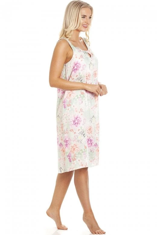 Camille Classic Sleeveless Floral Print Chemise 4 Camille Classic Sleeveless Floral Print Chemise - Image 2