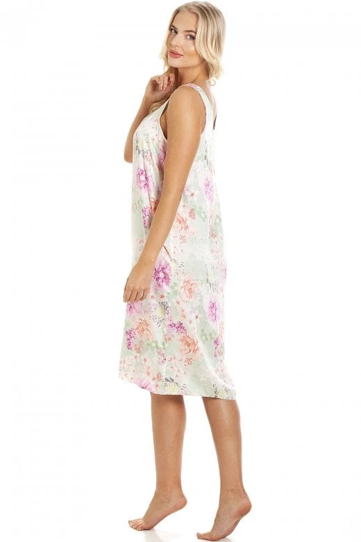 Camille Classic Sleeveless Floral Print Chemise 6 Camille Classic Sleeveless Floral Print Chemise - Image 4