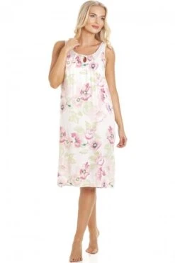 Camille Classic Sleeveless Poppy Print Nightdress