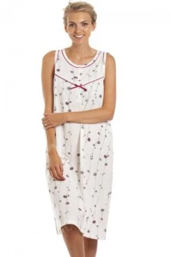 Camille Cream Sleeveless Poppy Print Nightdress -Camille Sales Store camille cream sleeveless poppy print nightdress p3882 59282 medium