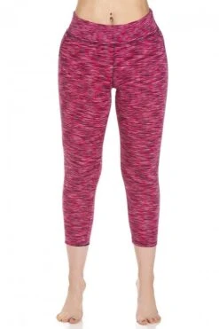 Camille Ex Highstreet Pink Stripe Activewear Capri Leggings
