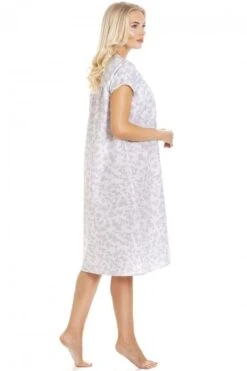 Camille Grey Floral White Short Sleeve Nightdress -Camille Sales Store camille grey floral white short sleeve nightdress p3580 40945 medium