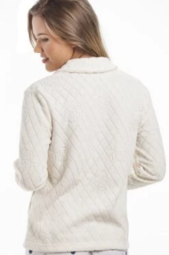 Camille Ivory Floral Print Jacquard Fleece Bed Jacket -Camille Sales Store camille ivory floral print jacquard fleece bed jacket p3716 46094 medium