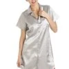 Camille Light Grey Knee Length Satin Nightshirt -Camille Sales Store camille light grey knee length satin nightshirt p2870 17280 medium