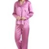 Camille Light Pink Satin Full Length Pyjama Set