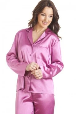 Camille Light Pink Satin Full Length Pyjama Set -Camille Sales Store camille light pink satin full length pyjama set p2342 9670 medium