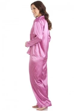 Camille Light Pink Satin Full Length Pyjama Set -Camille Sales Store camille light pink satin full length pyjama set p2342 9672 medium