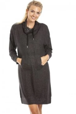 Camille Long Sleeve Cowl Neck Lightweight Knitted Black Hacci Nightdress -Camille Sales Store camille long sleeve cowl neck lightweight knitted black hacci nightdress p3852 57240 medium