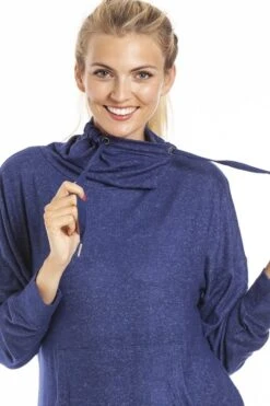 Camille Long Sleeve Cowl Neck Lightweight Knitted Navy Blue Hacci Nightdress -Camille Sales Store camille long sleeve cowl neck lightweight knitted navy blue hacci nightdress p3851 57260 medium