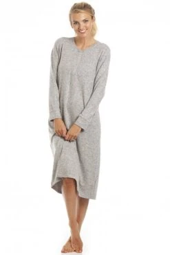 Camille Lush Long Sleeve Lightweight Grey Knitted Hacci Nightdress -Camille Sales Store camille lush long sleeve lightweight grey knitted hacci nightdress p3862 57476 medium