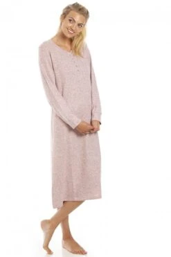 Camille Lush Long Sleeve Lightweight Pink Knitted Hacci Nightdress -Camille Sales Store camille lush long sleeve lightweight pink knitted hacci nightdress p3863 57496 medium