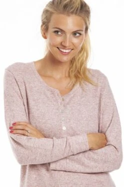 Camille Lush Long Sleeve Lightweight Pink Knitted Hacci Nightdress -Camille Sales Store camille lush long sleeve lightweight pink knitted hacci nightdress p3863 57500 medium