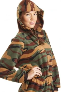 Camille Luxury All In One Green Camouflage Print Hooded Fleece Onesie -Camille Sales Store camille luxury all in one green camouflage print hooded fleece onesie p1441 11503 medium