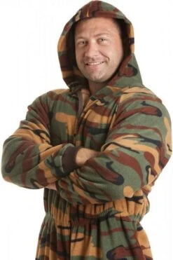 Camille Mens Luxury Green Camouflage Print Hooded Onesie -Camille Sales Store camille mens luxury green camouflage print hooded onesie p1430 3841 medium