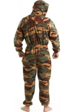 Camille Mens Luxury Green Camouflage Print Hooded Onesie -Camille Sales Store camille mens luxury green camouflage print hooded onesie p1430 3842 medium