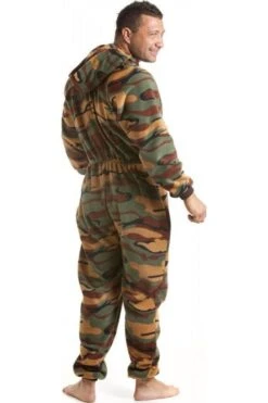 Camille Mens Luxury Green Camouflage Print Hooded Onesie -Camille Sales Store camille mens luxury green camouflage print hooded onesie p1430 3843 medium