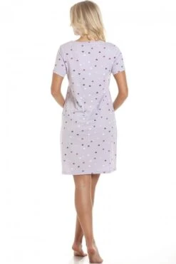 Camille Multi-Coloured Heart Print Cotton Lilac Nightdress -Camille Sales Store camille multi coloured heart print cotton lilac nightdress p2569 41693 medium