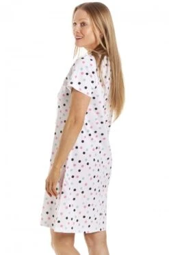 Camille Multi Coloured Polka Dot White Cotton Nightdress -Camille Sales Store camille multi coloured polka dot white cotton nightdress p3838 52398 medium